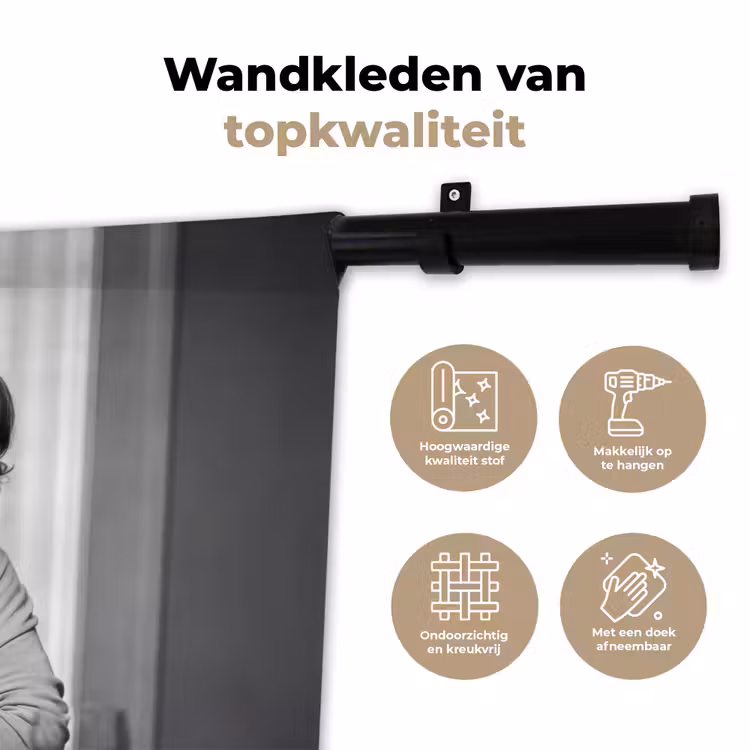 Wandkleed - Vrouw - Spaghetti - Zwart - Wit — 3