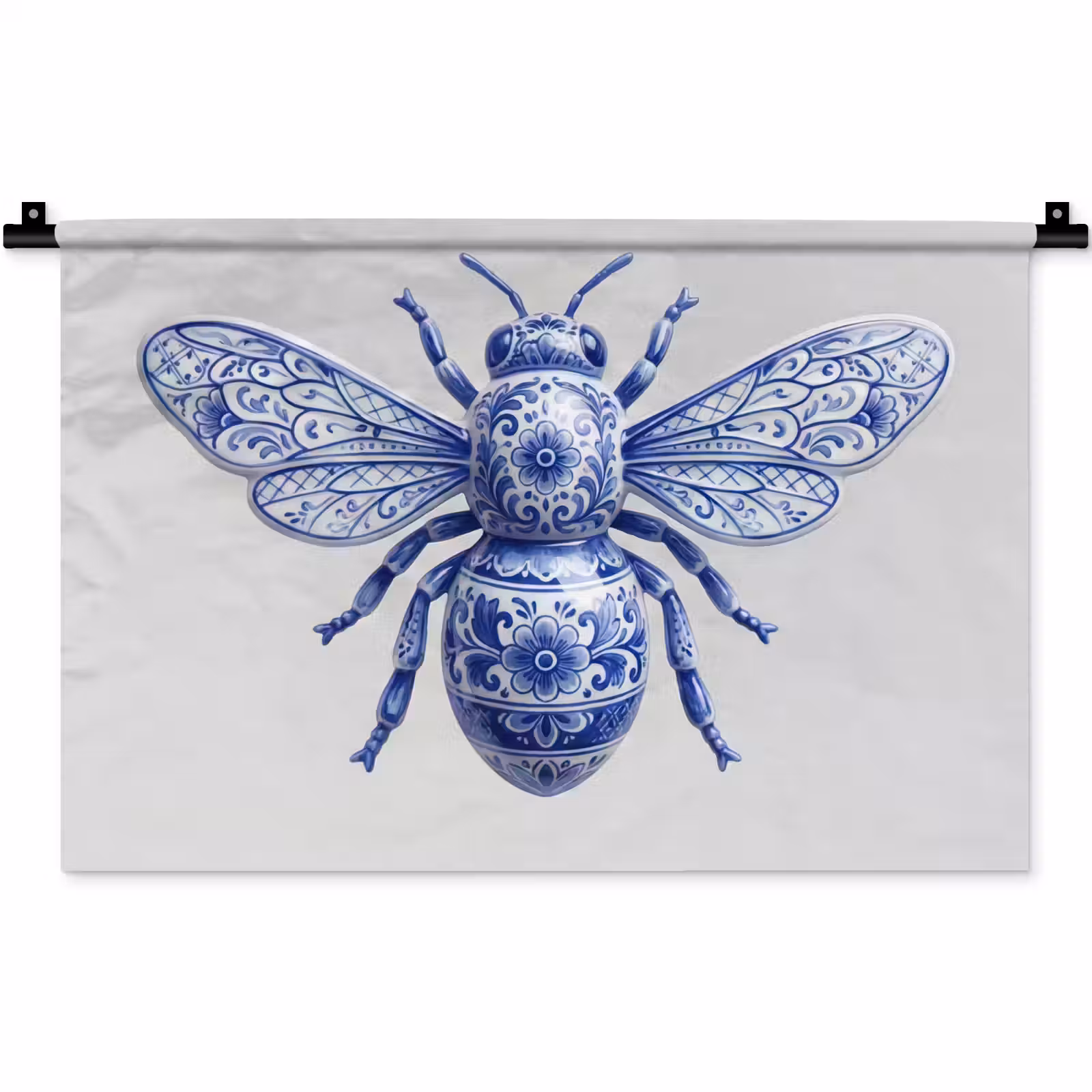 Wandkleed - Bij - Modern - Delfts - Blauw — 1