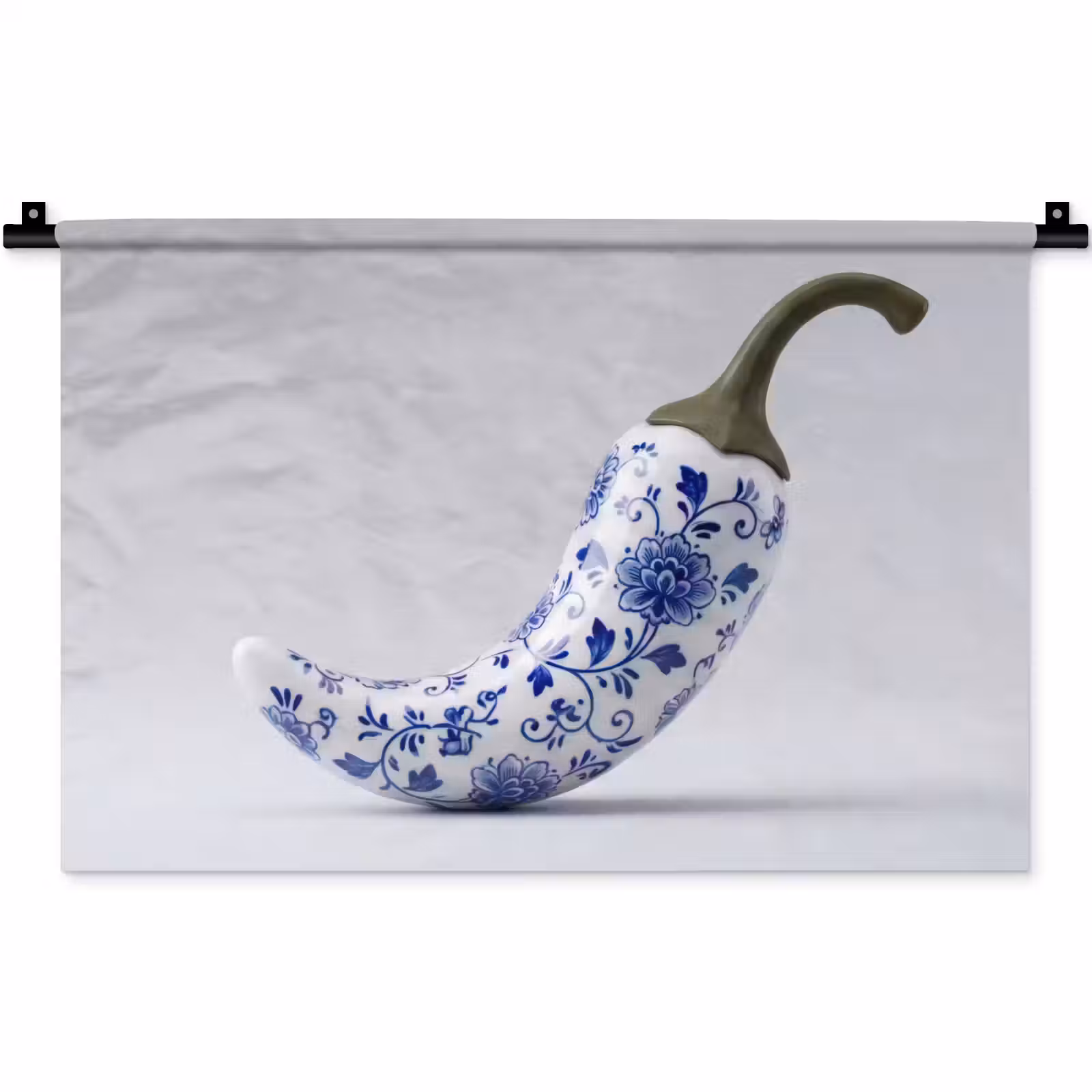 Wandkleed - Chilipeper - Keramiek - Blauw — 1
