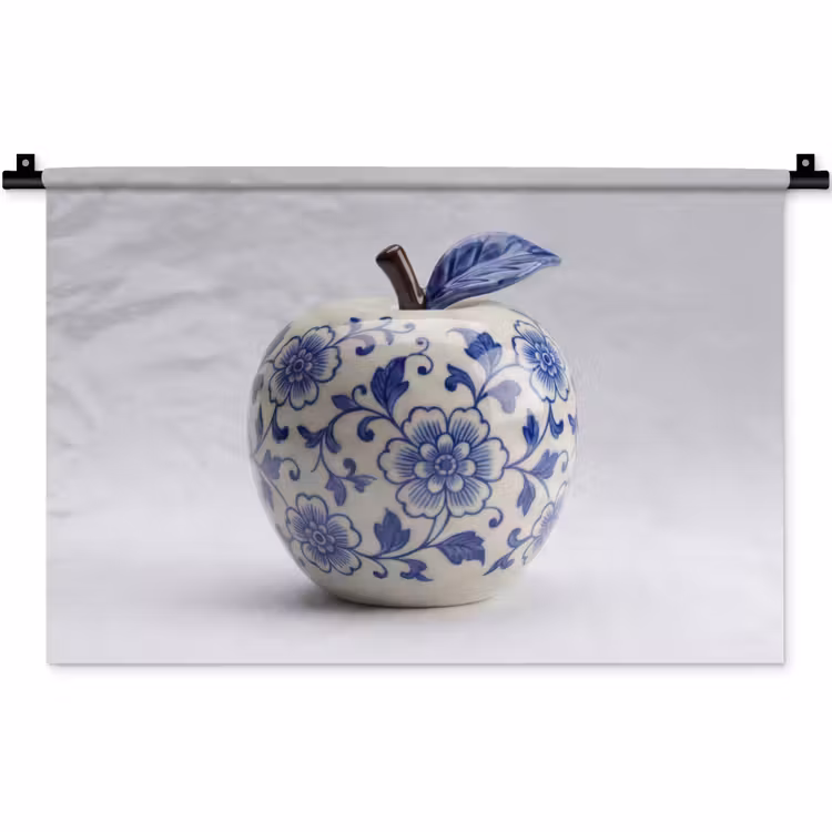 Wandkleed - Appel - Blauw - Klassiek — 1