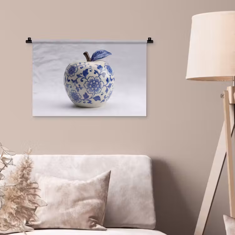 Wandkleed - Appel - Blauw - Klassiek — 2