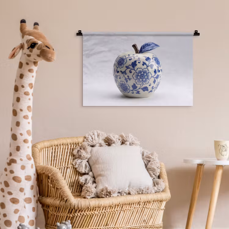 Wandkleed - Appel - Blauw - Klassiek — 5