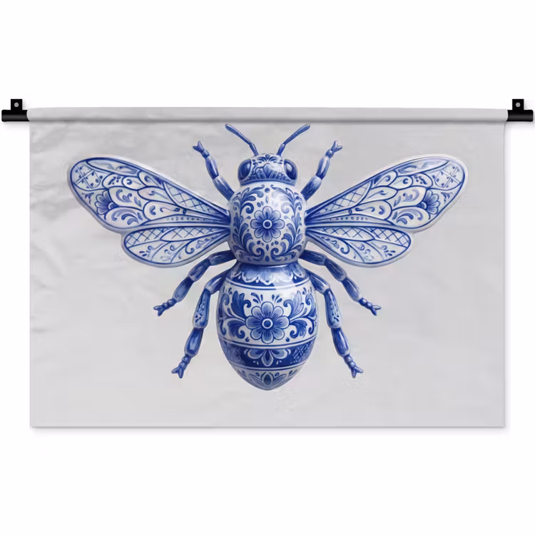 Wandkleed - Bij - Modern - Delfts - Blauw — 1