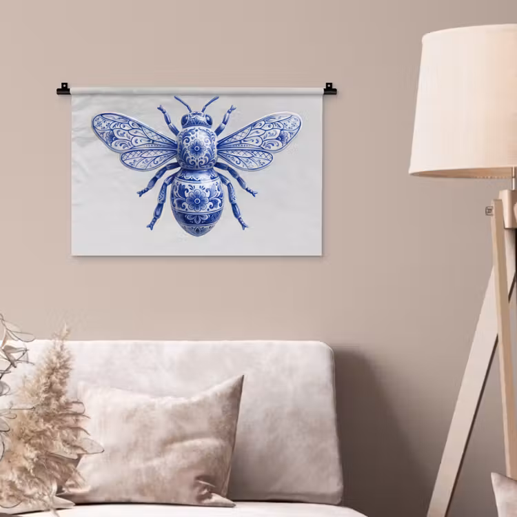 Wandkleed - Bij - Modern - Delfts - Blauw — 2