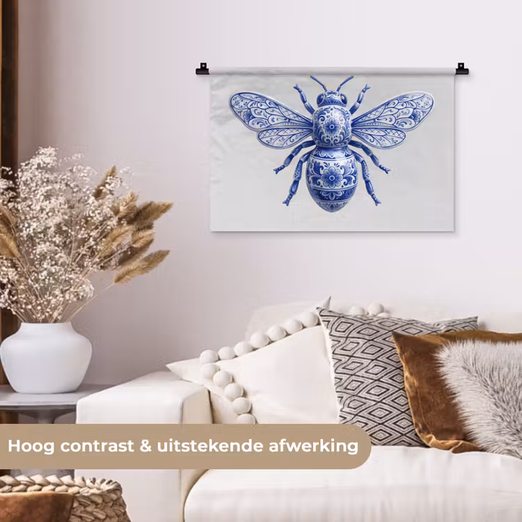 Wandkleed - Bij - Modern - Delfts - Blauw — 4