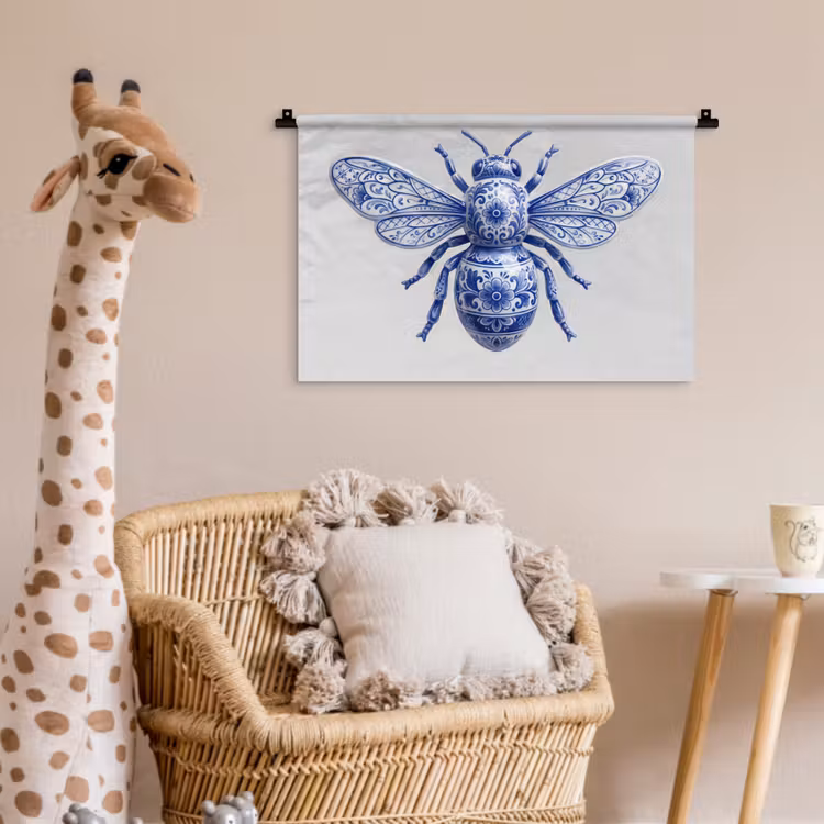 Wandkleed - Bij - Modern - Delfts - Blauw — 5