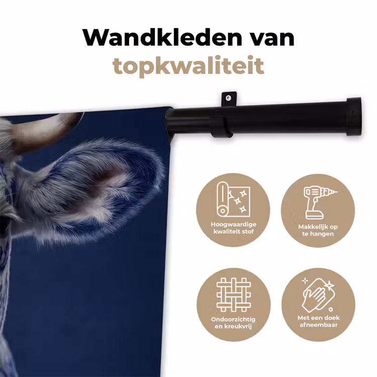 Wandkleed - Koe Delfts Blauw — 3