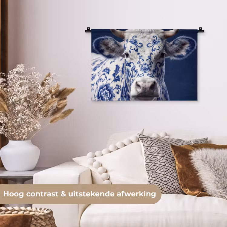 Wandkleed - Koe Delfts Blauw — 4