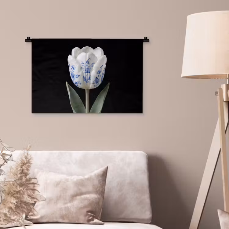 Wandkleed - Tulp - Patroon - Blauw — 2