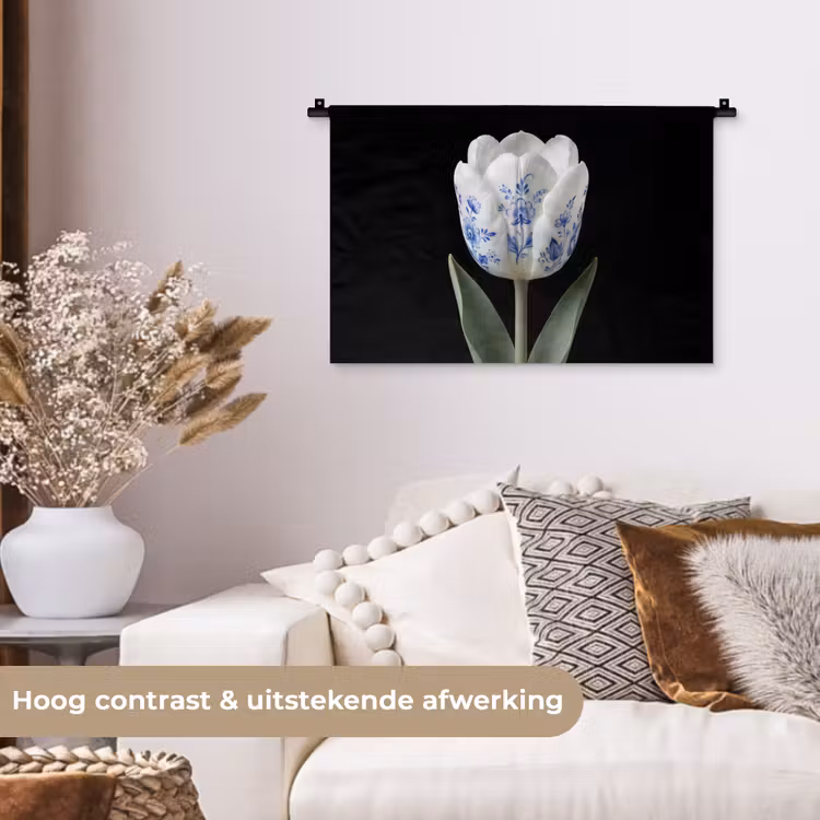 Wandkleed - Tulp - Patroon - Blauw — 4