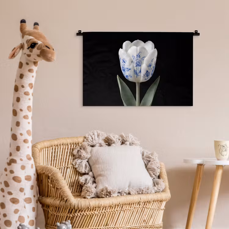 Wandkleed - Tulp - Patroon - Blauw — 5