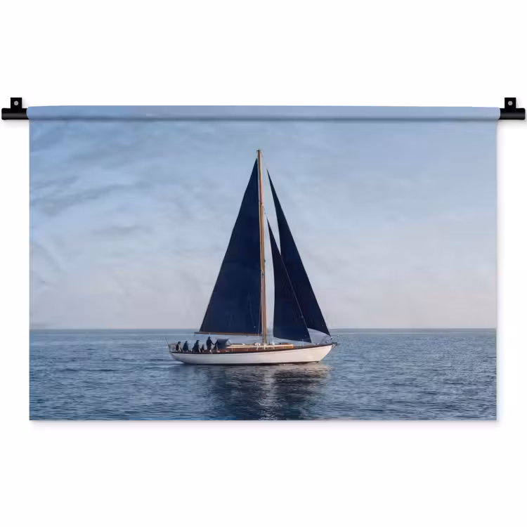 Wandkleed - Zeilboot - Zee - Blauw — 1