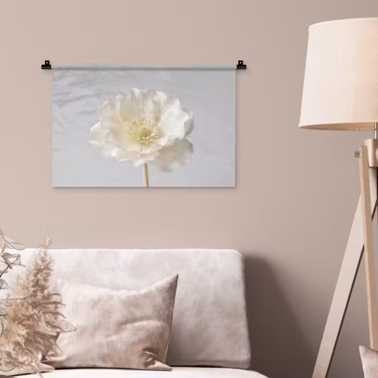 Wandkleed - Bloem - Minimalistisch -Wit — 2