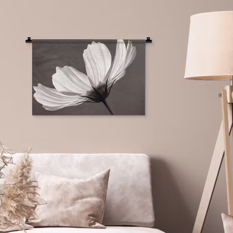 Wandkleed - Bloem - Minimalistisch - Zwart - Wit — 2