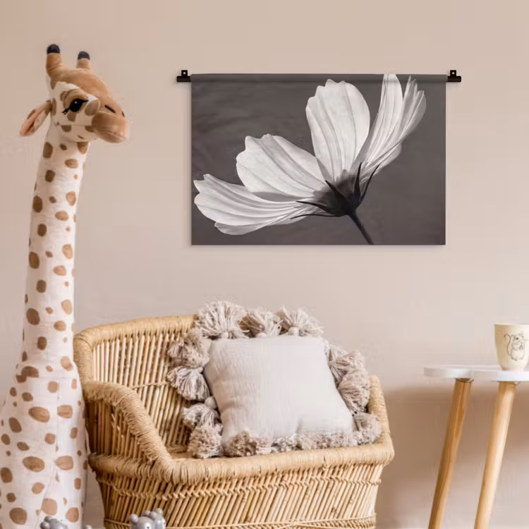 Wandkleed - Bloem - Minimalistisch - Zwart - Wit — 5
