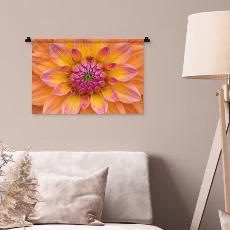 Wandkleed - Oranje Dahlia Close-up — 2
