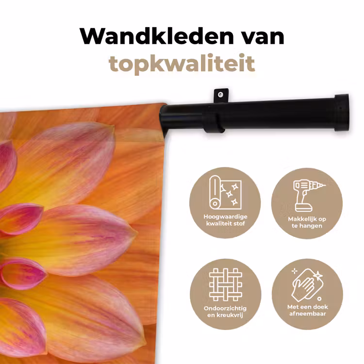 Wandkleed - Oranje Dahlia Close-up — 3