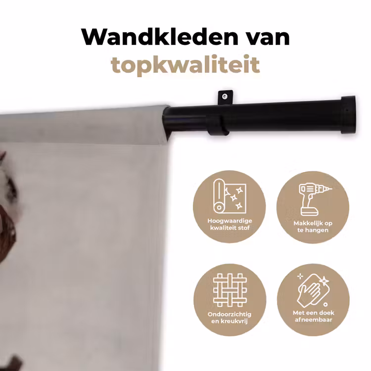 Wandkleed - Katoenbol - Minimalistisch - Wit — 3