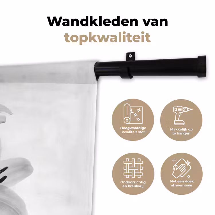 Wandkleed - Lelies - Elegant - Zwart - Wit — 3