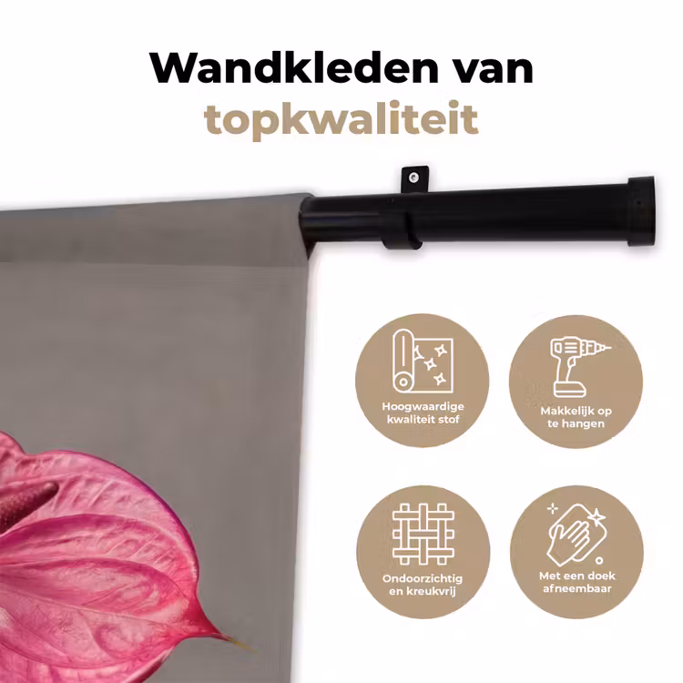 Wandkleed - Planten - Anthurium - Groen - Roze — 3