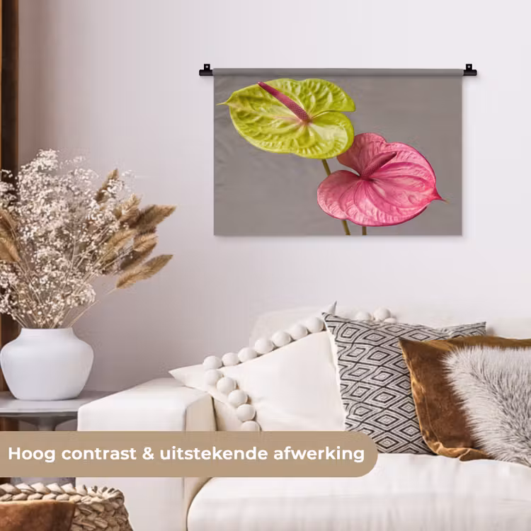 Wandkleed - Planten - Anthurium - Groen - Roze — 4