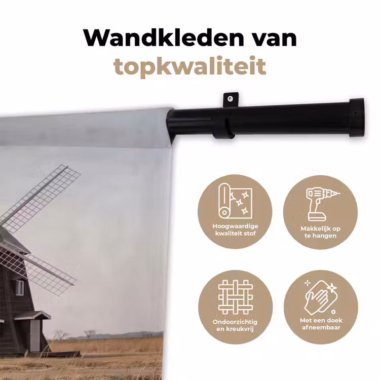 Wandkleed - Windmolens - Landschap - Veld — 3