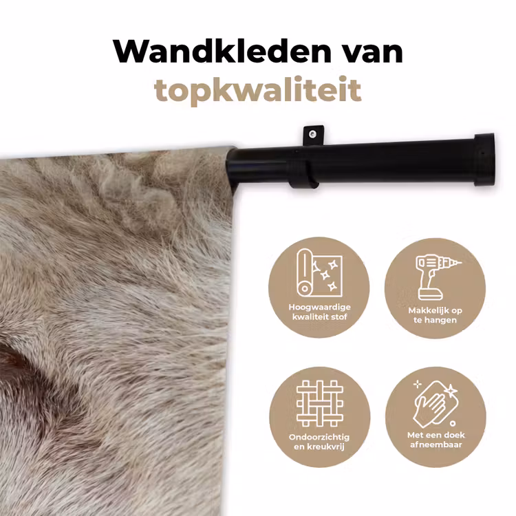 Wandkleed - Schaap - Oog - Wit — 3