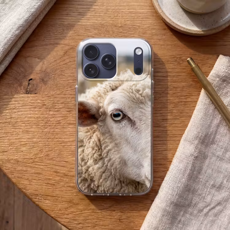 Telefoonhoesje Softcase - Schaap - Oog - Wit — 2