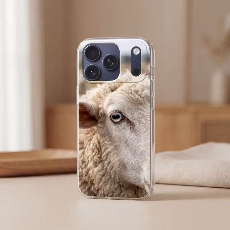 Telefoonhoesje Softcase - Schaap - Oog - Wit — 3