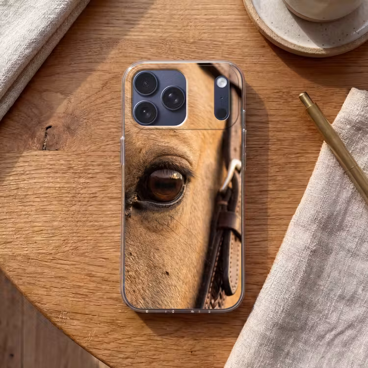 Telefoonhoesje Softcase - Pferd - Auge - Braun — 2