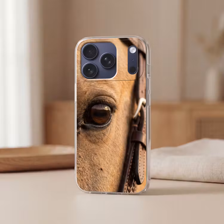 Telefoonhoesje Softcase - Pferd - Auge - Braun — 3