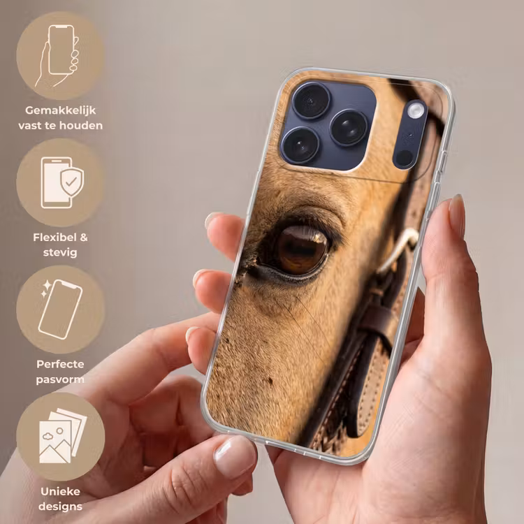 Telefoonhoesje Softcase - Pferd - Auge - Braun — 4