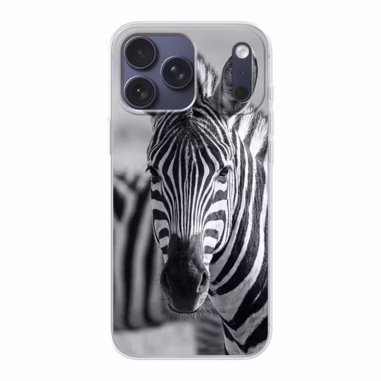 Telefoonhoesje Softcase - Zebra's - Zwart - Wit — 1