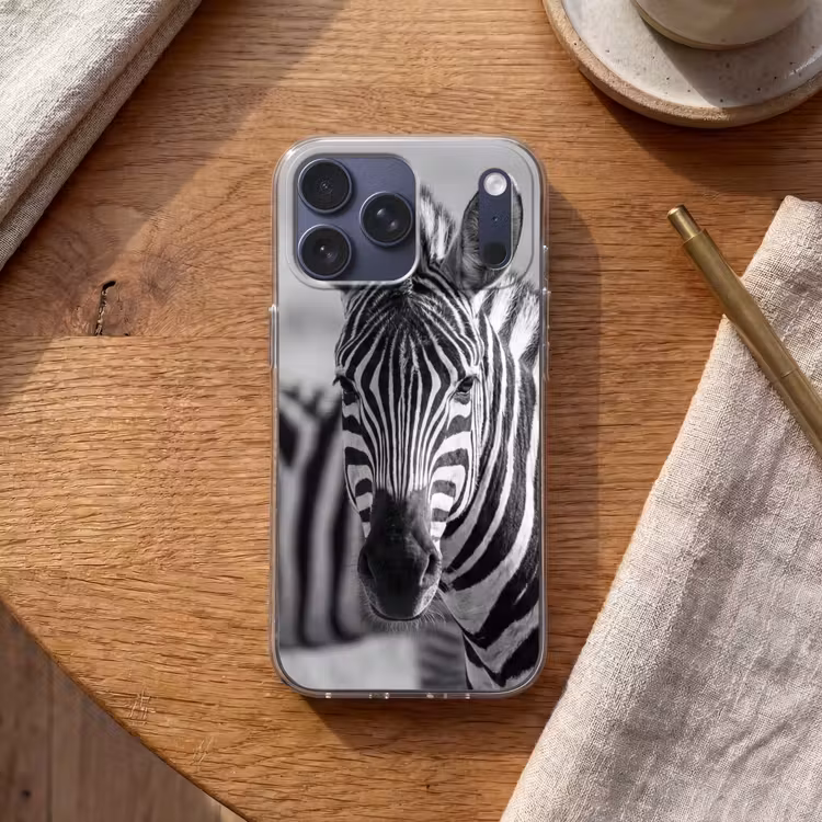 Telefoonhoesje Softcase - Zebra's - Zwart - Wit — 2