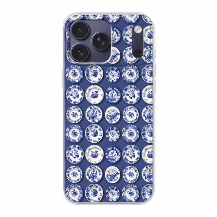 Telefoonhoesje Softcase - Borden - Floraal - Blauw — 1