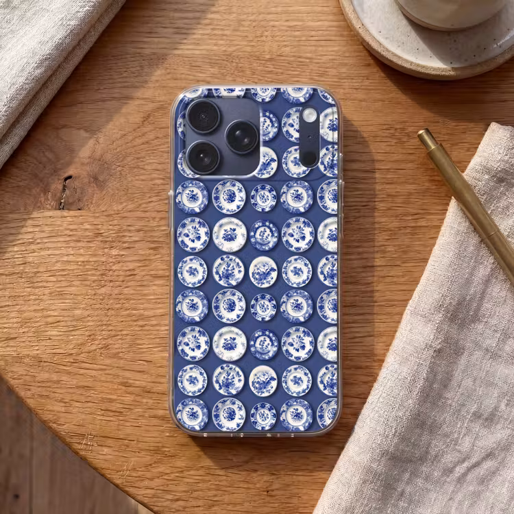 Telefoonhoesje Softcase - Borden - Floraal - Blauw — 2