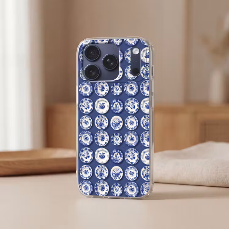 Telefoonhoesje Softcase - Borden - Floraal - Blauw — 3