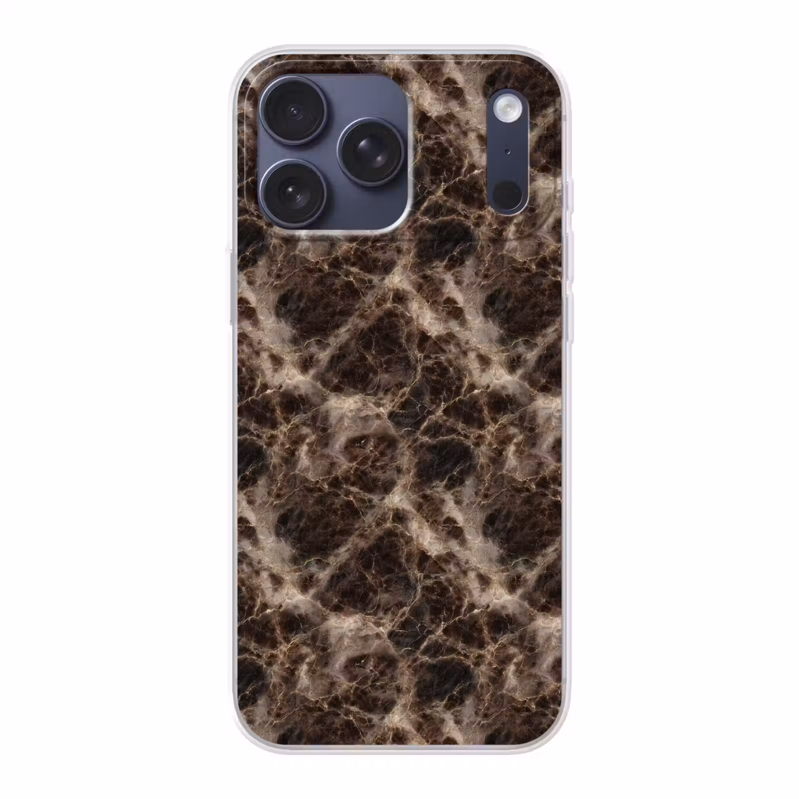 Telefoonhoesje Softcase - Bruin - Goud - Marmer — 1