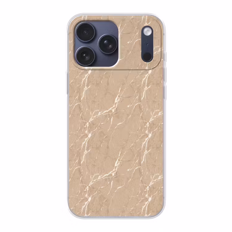 Telefoonhoesje Softcase - Beige - Marmer - Organisch - Wit — 1