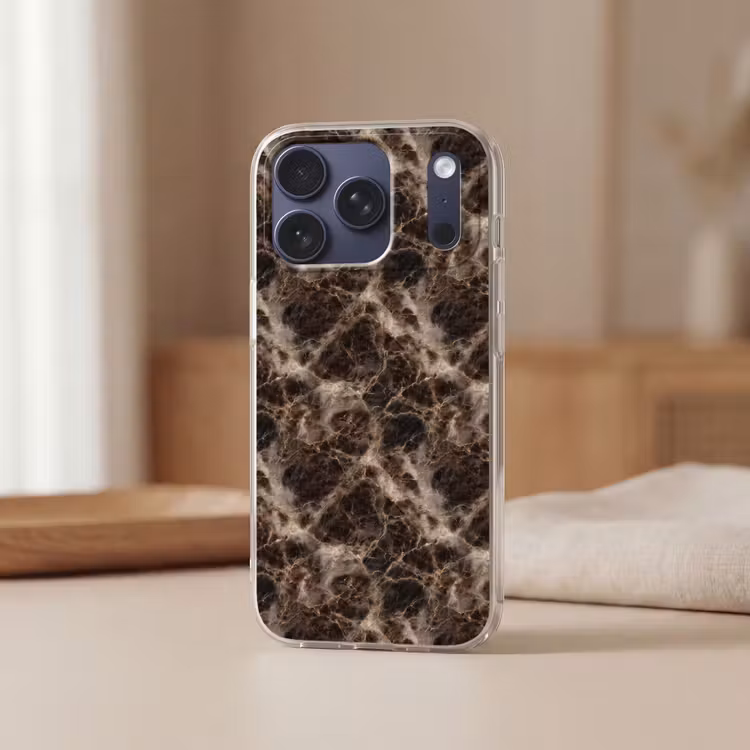 Telefoonhoesje Softcase - Bruin - Goud - Marmer — 3