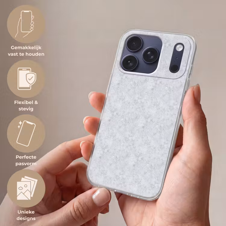 Telefoonhoesje Softcase - Grijs - Terrazzo-effect - Beton — 4