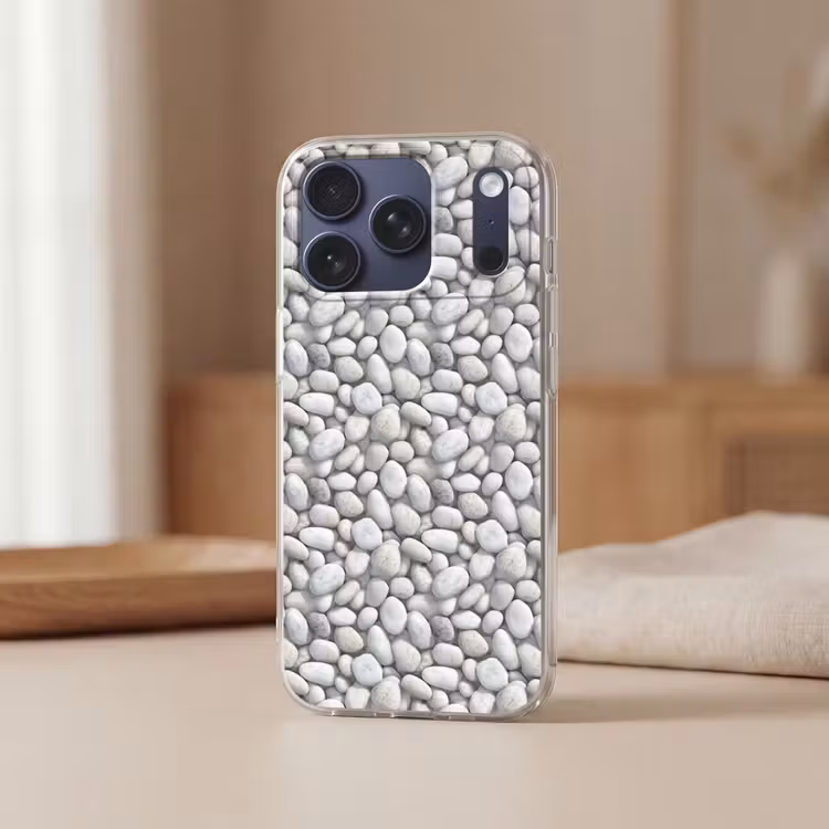 Telefoonhoesje Softcase - Steentjes - Grijs - Ovaal — 3