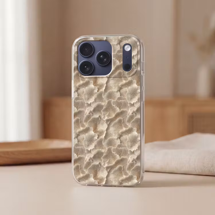 Telefoonhoesje Softcase - Waaierstructuren - Beige - Vezeltextuur — 3