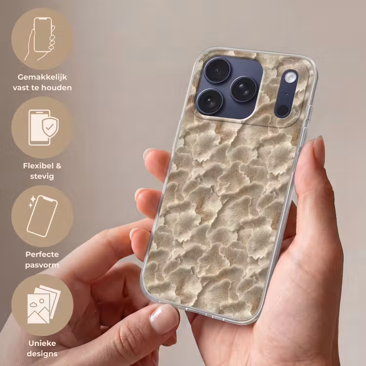 Telefoonhoesje Softcase - Waaierstructuren - Beige - Vezeltextuur — 4