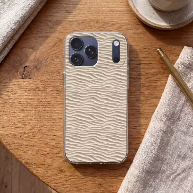 Telefoonhoesje Softcase - Zand - Golven - Beige — 2