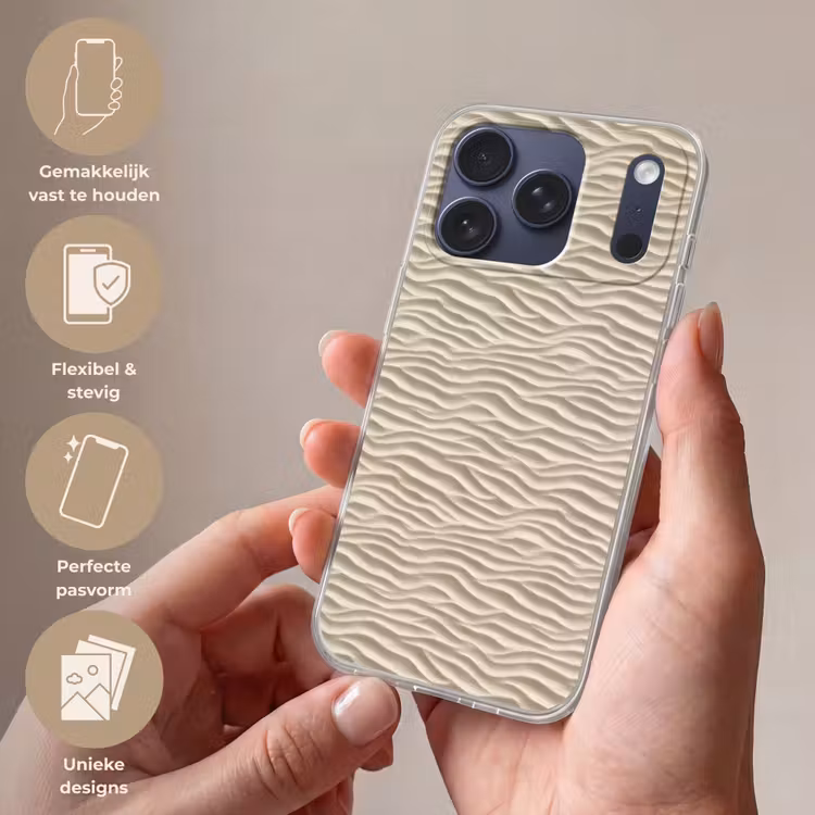 Telefoonhoesje Softcase - Zand - Golven - Beige — 4