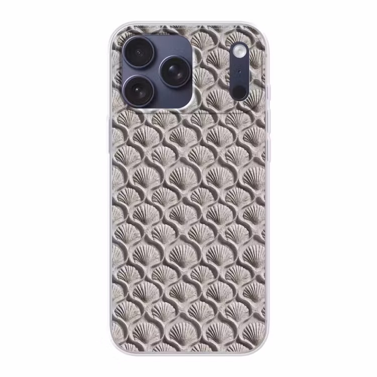 Telefoonhoesje Softcase - Zand - Schelpenvorm - Grijs — 1