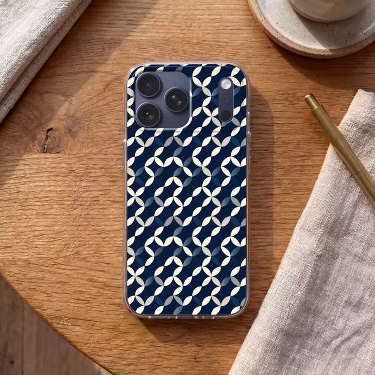 Telefoonhoesje Softcase - Abstract - Patroon - Blauw — 2