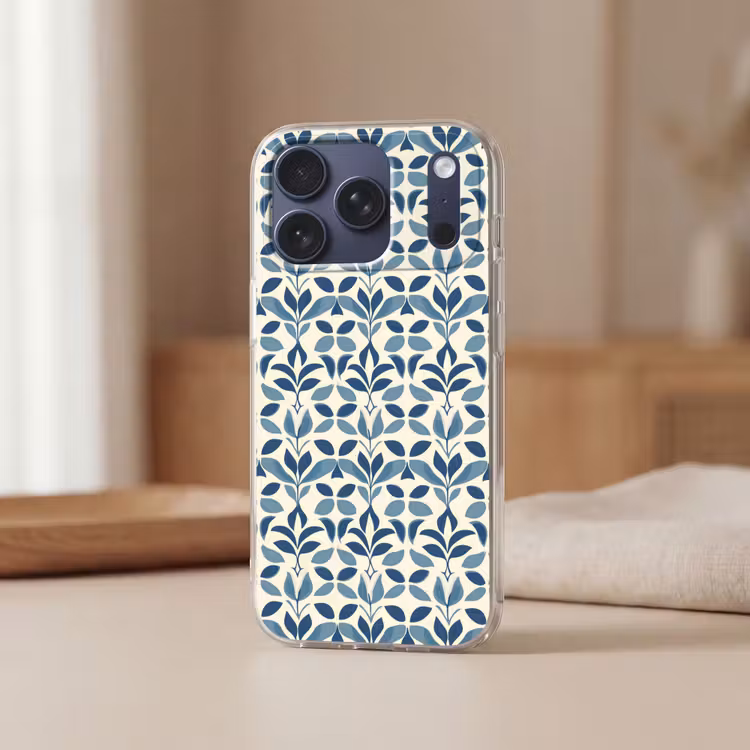 Telefoonhoesje Softcase - Flora - Modern - Blauw — 3