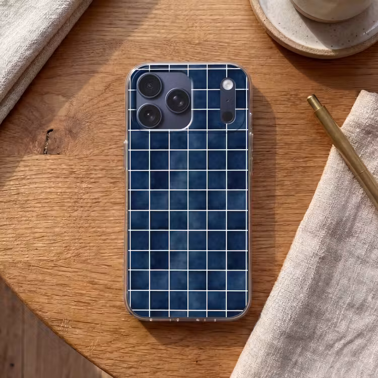 Telefoonhoesje Softcase - Tegel - Modern - Blauw — 2
